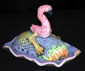 Flamingo Butterdish